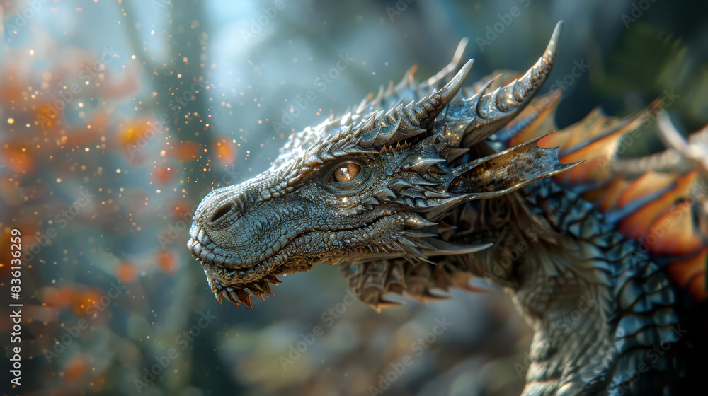 Dragon Epic Encounter, A Glimpse into the Intense Eye Gaze Stare and Formidable Scales of a Dragon's Head. Dragon Epic Encounter, A Glimpse into the Intense Eye Gaze Stare and Formidable Scales of a Dragon's Head.