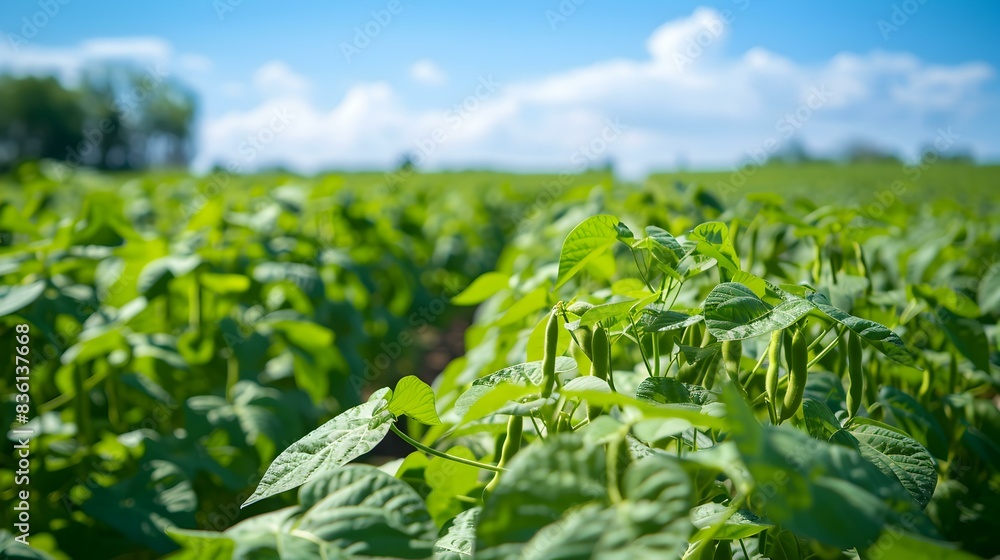 a bean field rows of green img a bean field rows of green img
