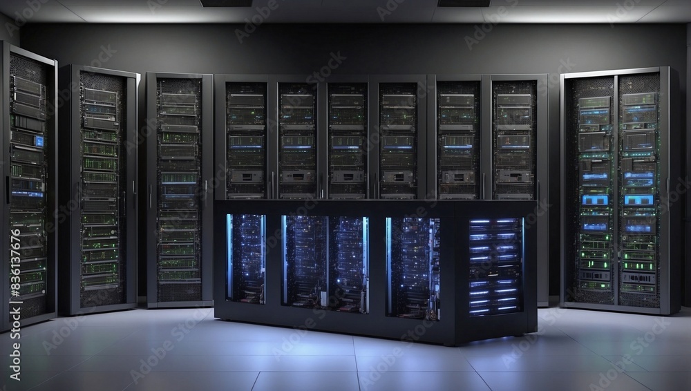 network server room with background. network server room with background.