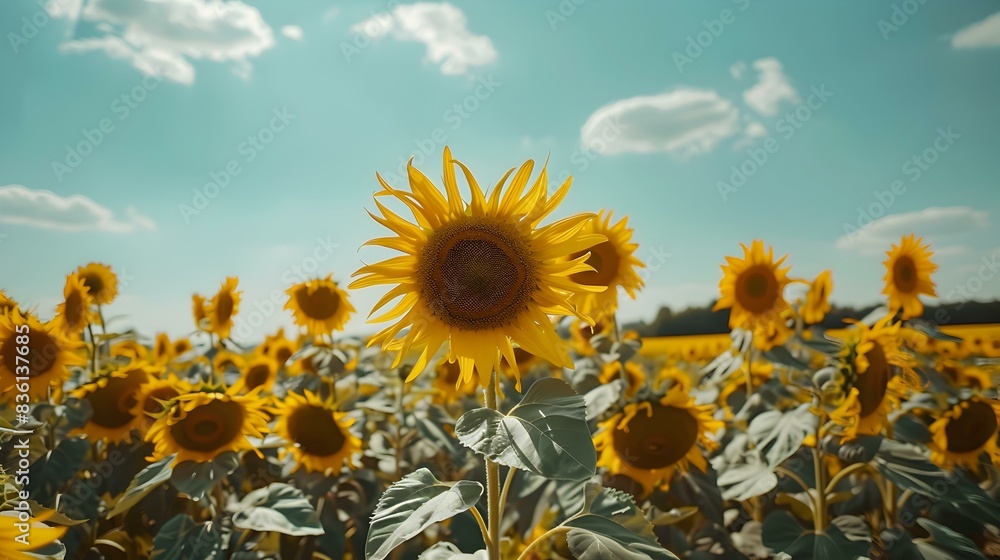 Fototapeta premium A field of sunflowers