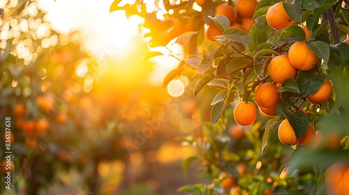 a persimmon orchard trees image photo