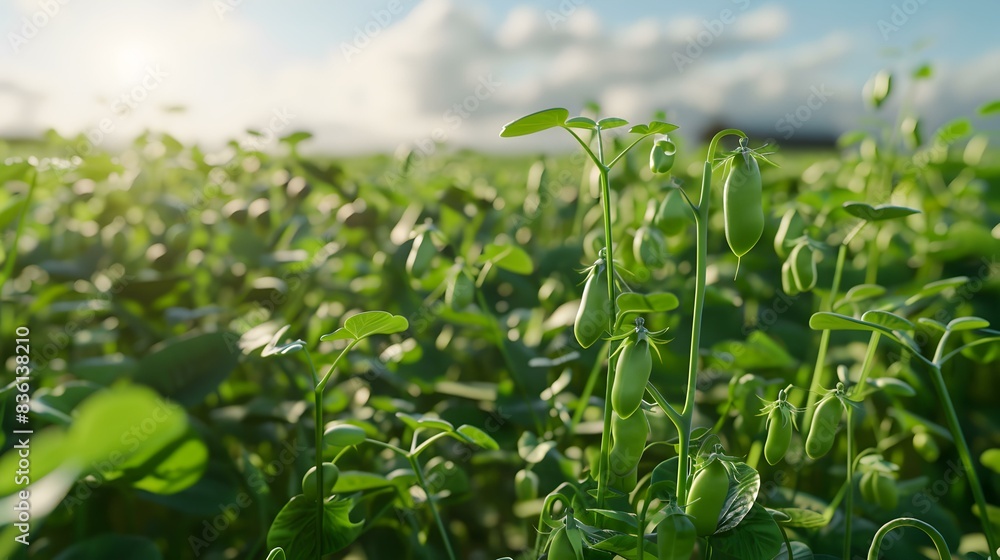 Obraz premium a field with green peas