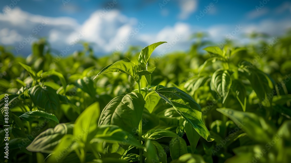 basil field lush green pic basil field lush green pic