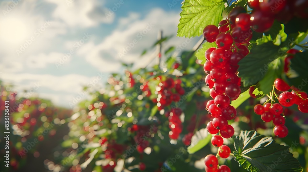 a red currant field bushes a red currant field bushes