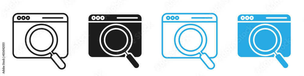 Web search icon mark in filled style Web search icon mark in filled style