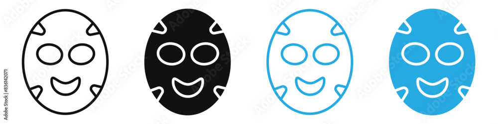 Face sheet mask icon mark in filled style Face sheet mask icon mark in filled style