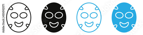 Face sheet mask icon mark in filled style
