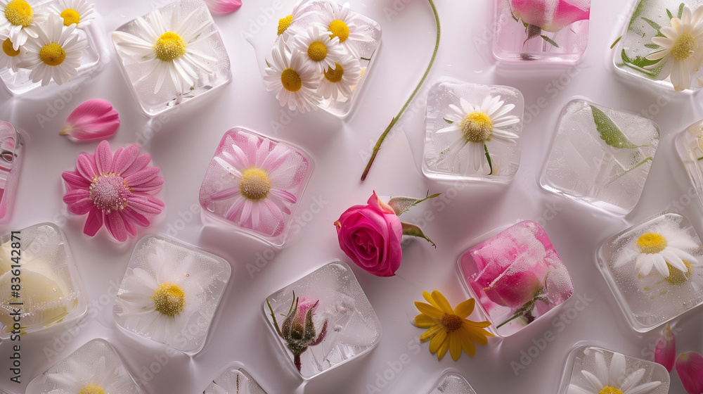 Floral Arrangement with Ice Cubes Floral Arrangement with Ice Cubes