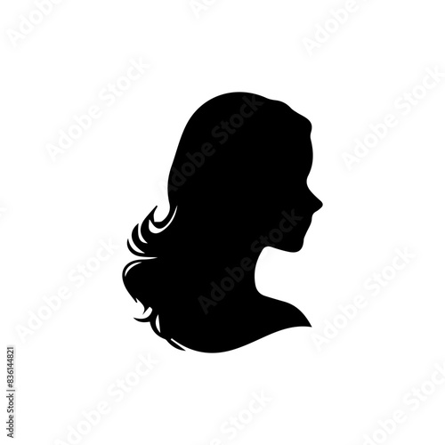 A silhouette woman with hair