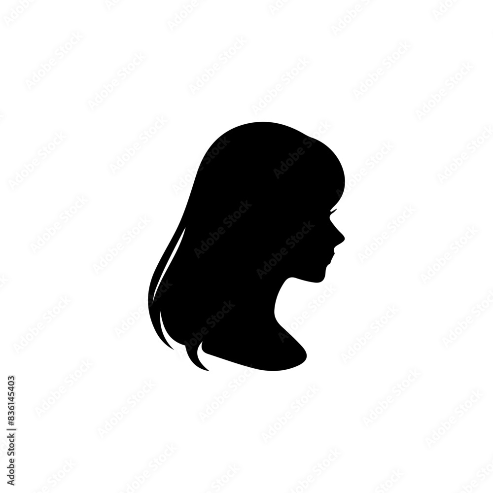 A silhouette woman with hair A silhouette woman with hair