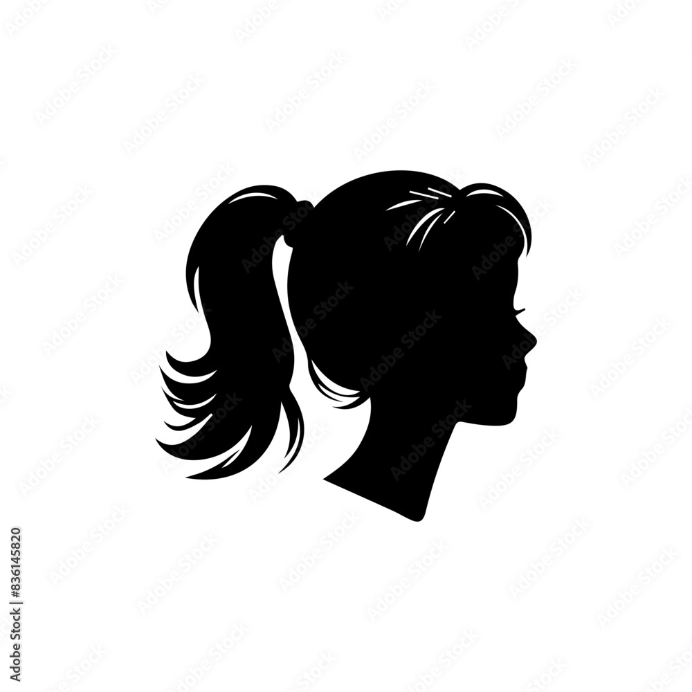A silhouette woman with hair A silhouette woman with hair