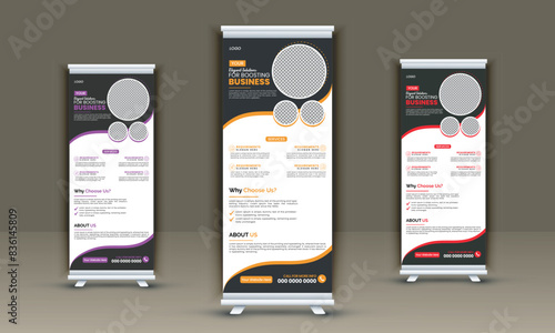Business roll up banner modern ull up design, golf competition roll up banne,modern sport rull up banner with different colors.