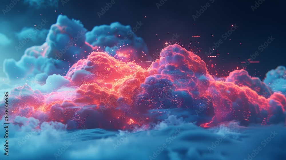 A stylized 3D rendering of a cloud with integrated fitness trackers and health monitors, showcasing the role of cloud computing in personal wellness. A stylized 3D rendering of a cloud with integrated fitness trackers and health monitors, showcasing the role of cloud computing in personal wellness.