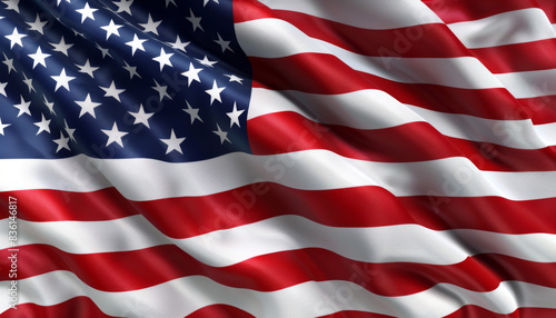 Obraz na płótnie A large American flag with stars and stripes w salonie