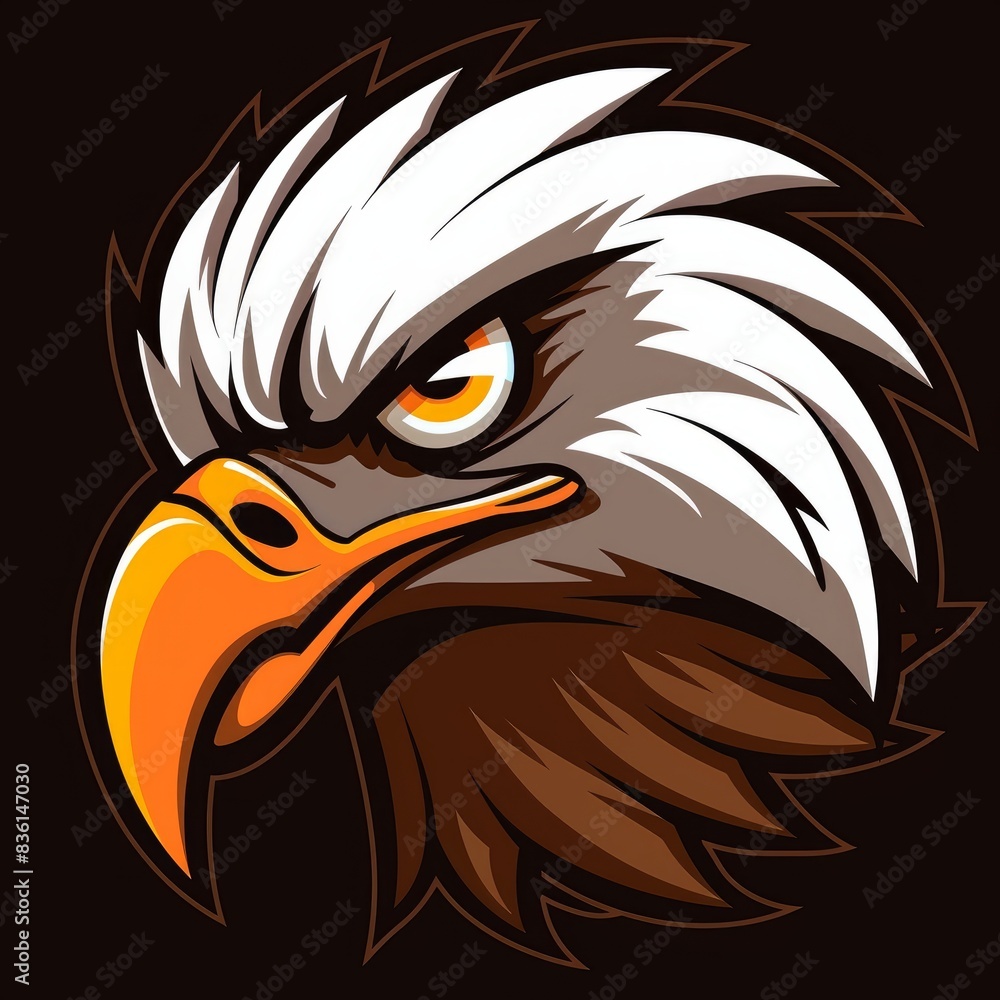 Fierce and angry cartoon eagle mascot, illustration of a strong character Fierce and angry cartoon eagle mascot, illustration of a strong character