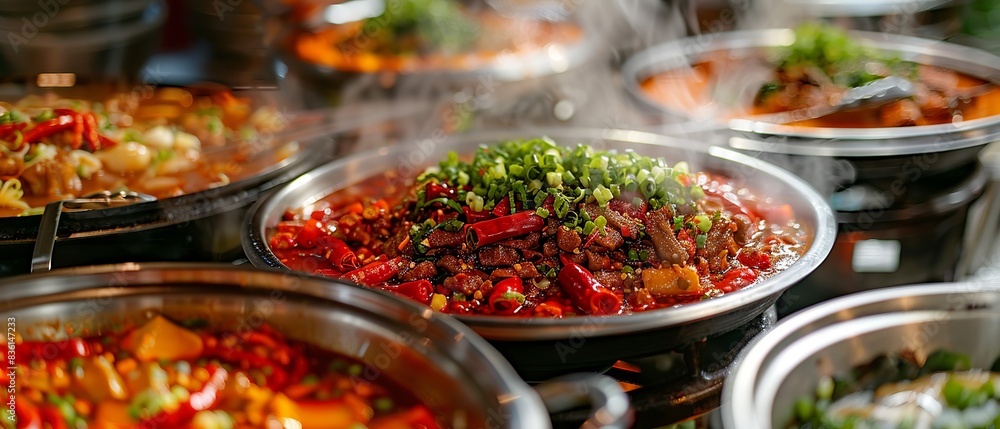 Close up of a Sichuan hot pot Close up of a Sichuan hot pot