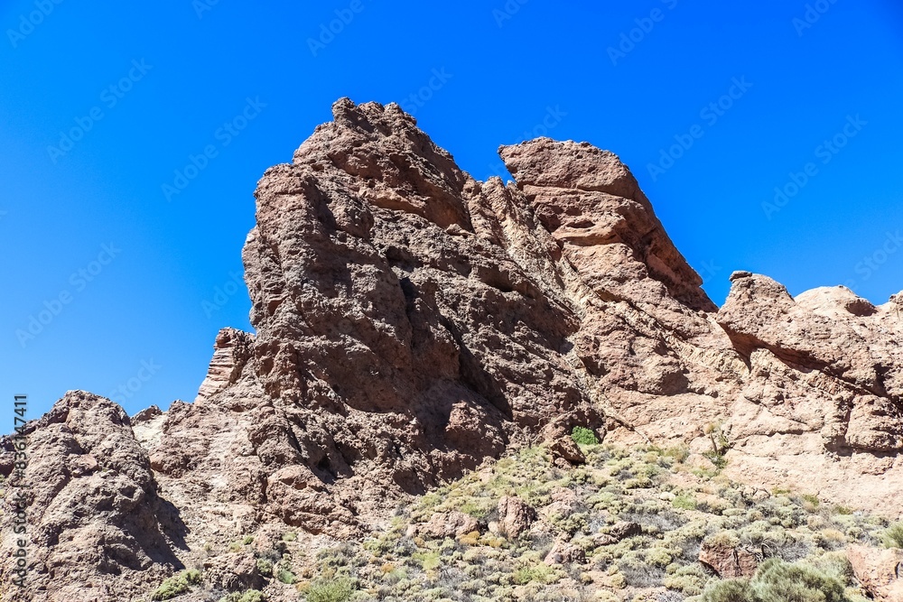 The majestic Roques de Garcia rocks on Tenerife on a beautiful sunny day. The majestic Roques de Garcia rocks on Tenerife on a beautiful sunny day.