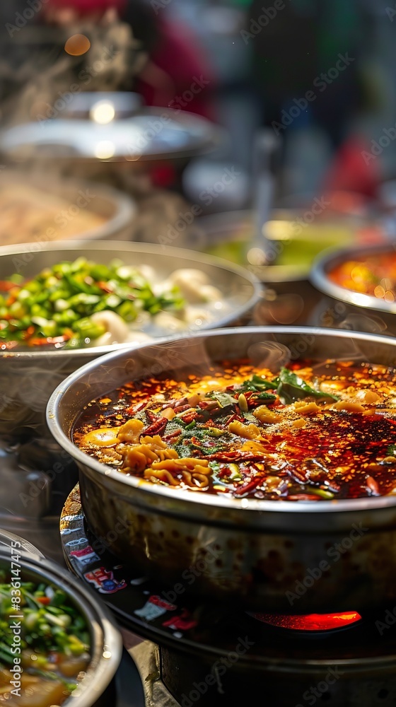 Obraz premium Close up of a Sichuan hot pot