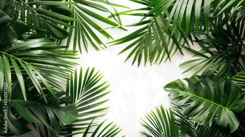 Isolated Palm Leaves on White Background