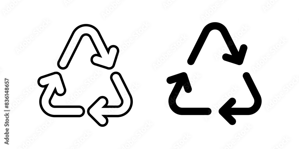 Recycle Icon. Symbol isolated white background. vector illustration. color editable. Recycle Icon. Symbol isolated white background. vector illustration. color editable.