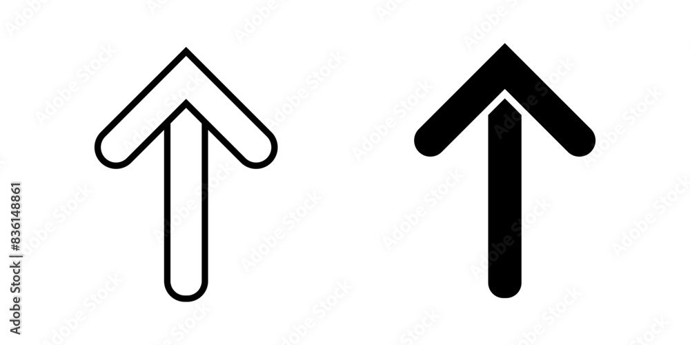 Up arrow Icon. Symbol isolated white background. vector illustration. color editable. Up arrow Icon. Symbol isolated white background. vector illustration. color editable.