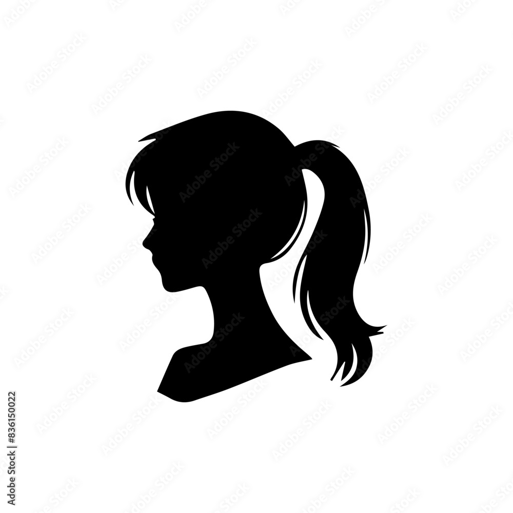 Woman head silhouette, face profile, vignette. Hand drawn illustration, isolated on white background. Design for invitation, greeting card, vintage style Woman head silhouette, face profile, vignette. Hand drawn illustration, isolated on white background. Design for invitation, greeting card, vintage style