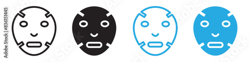 Face sheet mask icon line art vector
