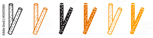 Pretzel sticks icon line art vector