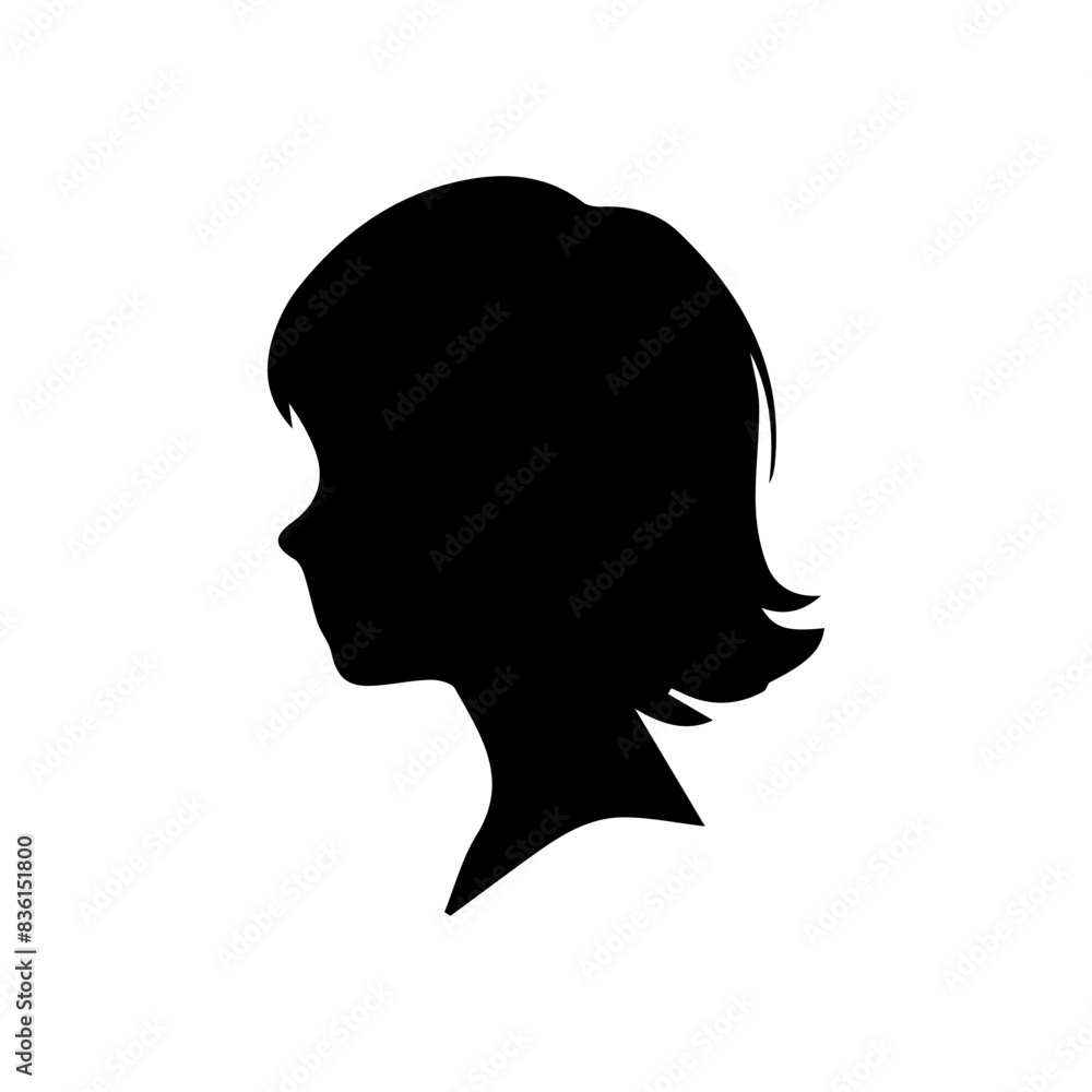 Woman head silhouette, face profile, vignette. Hand drawn illustration, isolated on white background. Design for invitation, greeting card, vintage style Woman head silhouette, face profile, vignette. Hand drawn illustration, isolated on white background. Design for invitation, greeting card, vintage style
