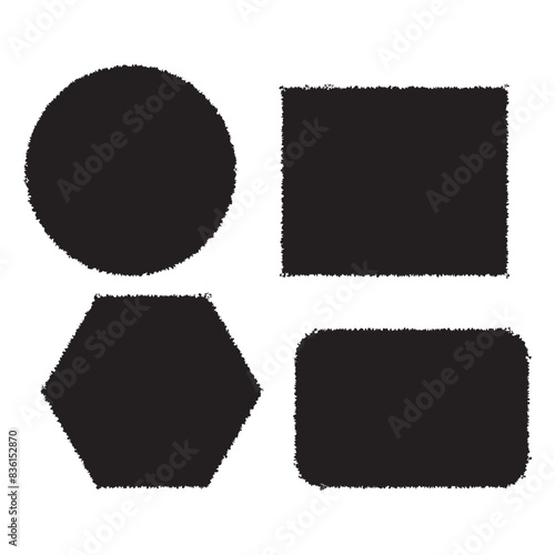 Torn paper frames with rough edges vector set. Black square shapes with ripped jagged borders on white background. Vintage grunge boxes for collage, text, banner, sticker design. Retro photo objects