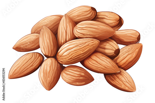 Wallpaper Mural Hand Drawn Almonds Vectors art isolated with white background Torontodigital.ca