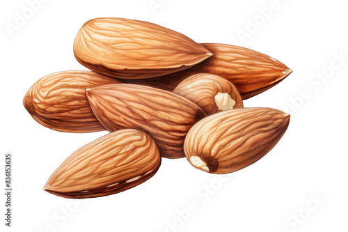 Hand Drawn Almonds Vectors art isolated with white background