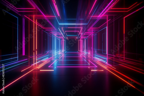 Wallpaper Mural Desolate and shadowy abstract, neon light Torontodigital.ca
