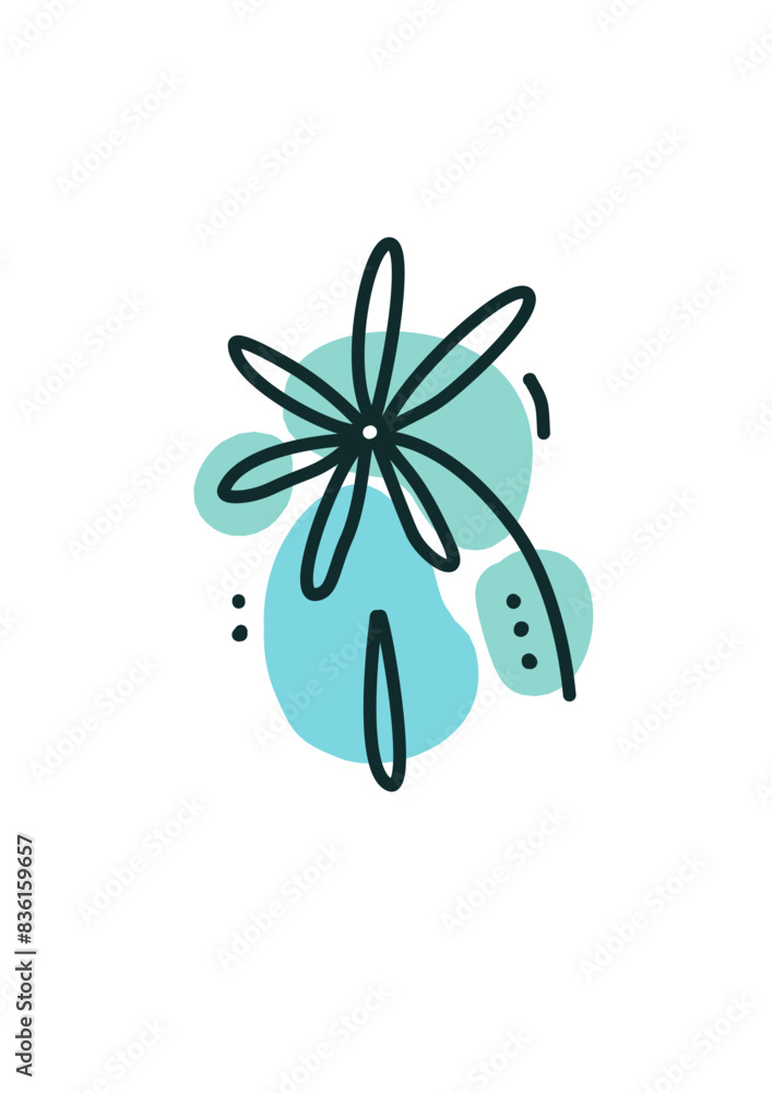 Naklejka premium Icons illustration floral art design decoration minimalist line flower nature