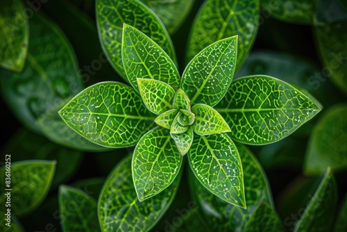 Close-up of vibrant green leaves showcasing intricate patterns and textures, perfect for nature-inspired designs and backgrounds.