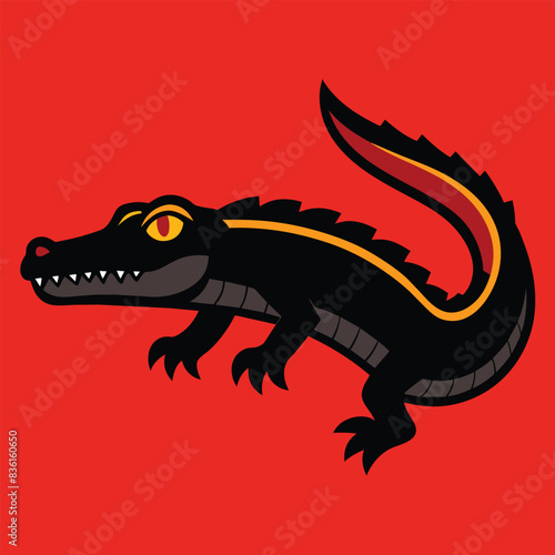 Solid color Chinese Alligator animal vector design