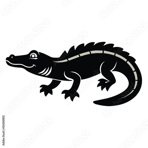 Solid color Chinese Alligator animal vector design