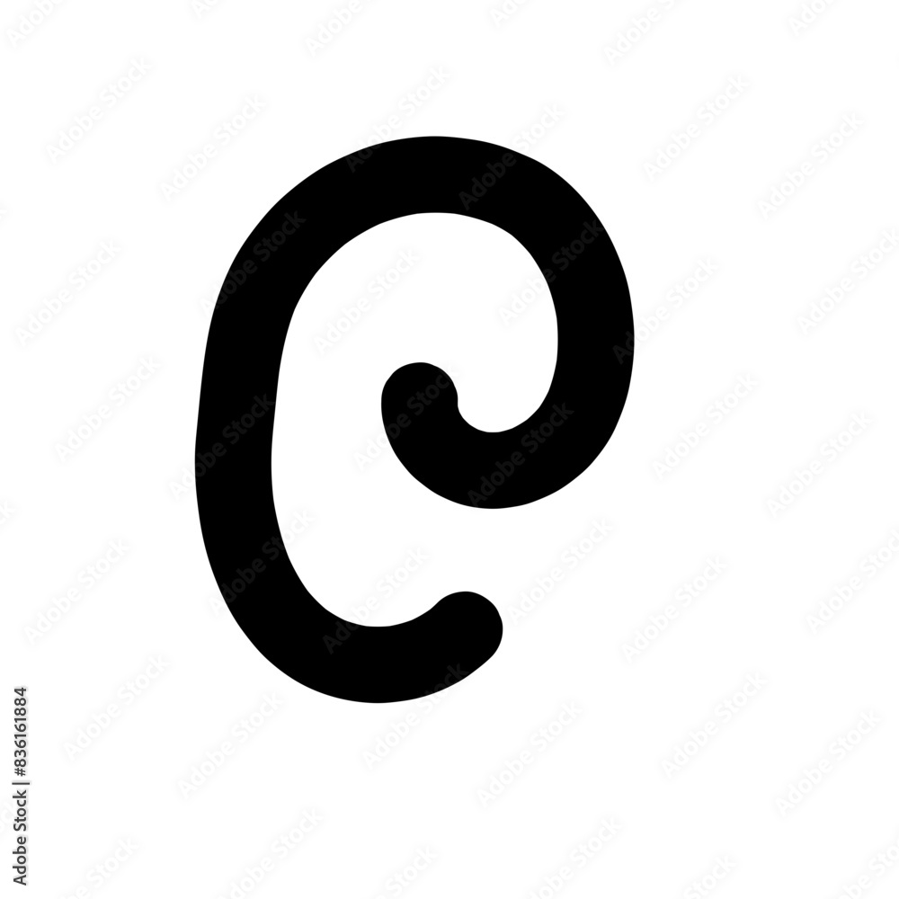 Curly bold lines brush strokes. Vector design resembling scribbled brush strokes. Hand-drawn curved lines of marker.