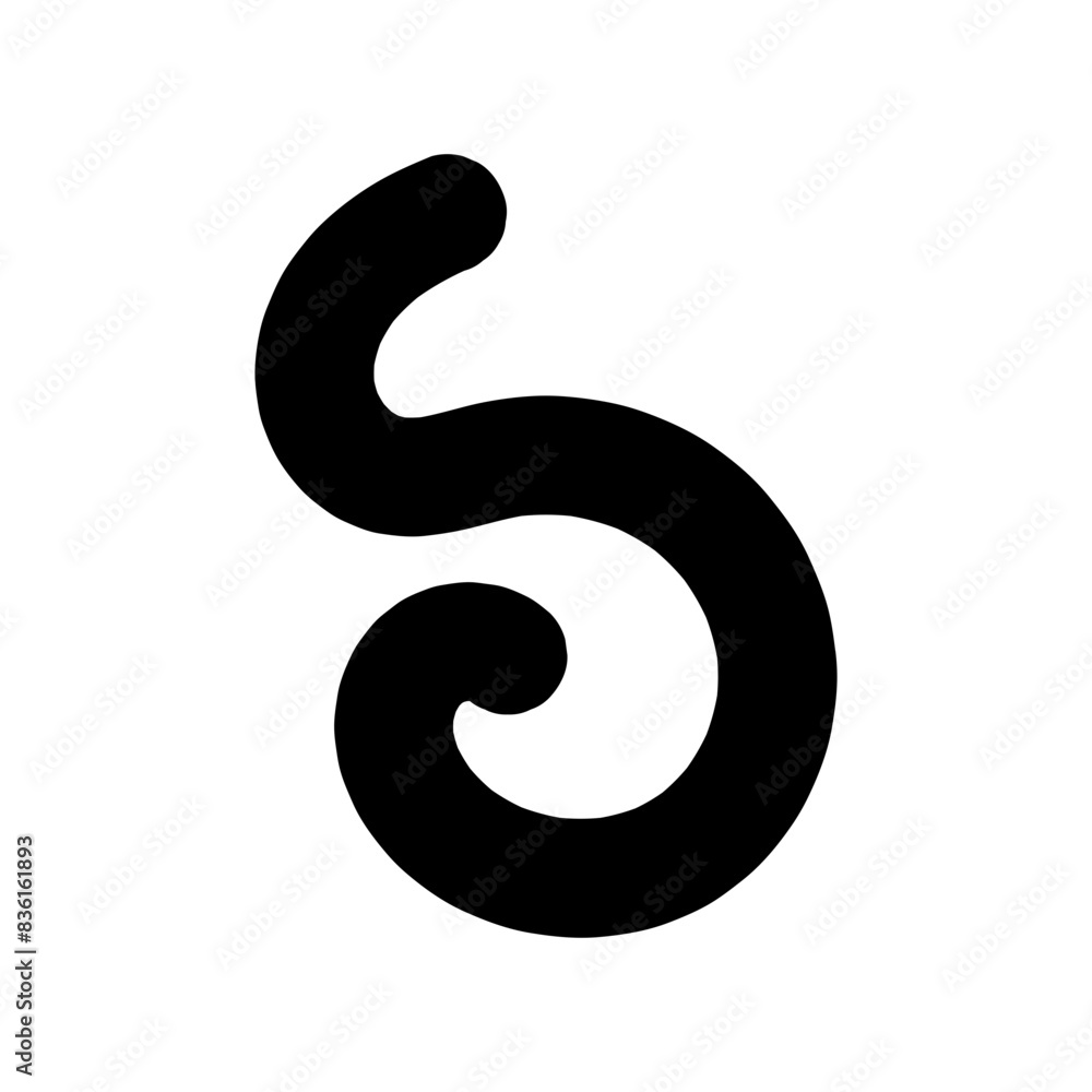 Curly bold lines brush strokes. Vector design resembling scribbled brush strokes. Hand-drawn curved lines of marker.