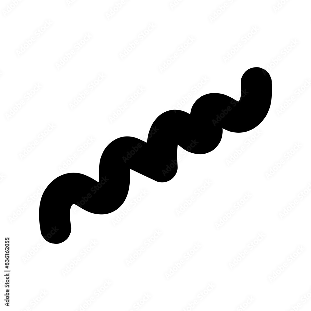 Obraz premium Curly bold lines brush strokes. Vector design resembling scribbled brush strokes. Hand-drawn curved lines of marker.
