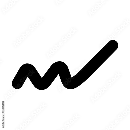 Curly bold lines brush strokes. Vector design resembling scribbled brush strokes. Hand-drawn curved lines of marker.