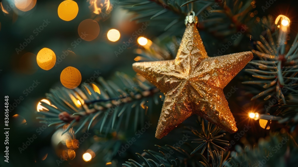 Shining Star Atop Festive Christmas Tree Shining Star Atop Festive Christmas Tree