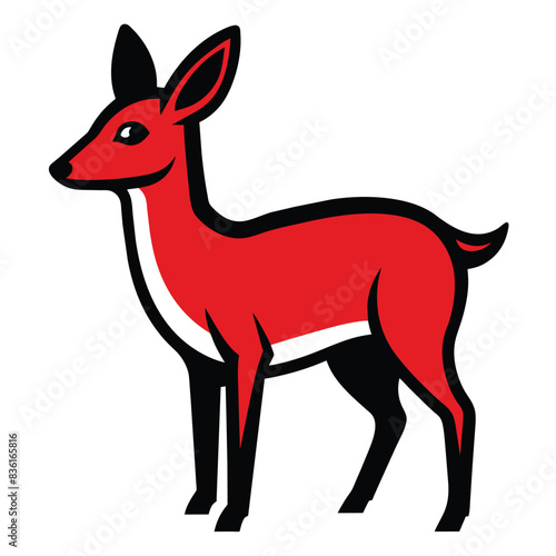 Solid color Chinese Water Deer animal vector design