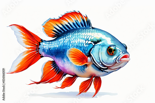 isolated of chubby cute Fish on white background
