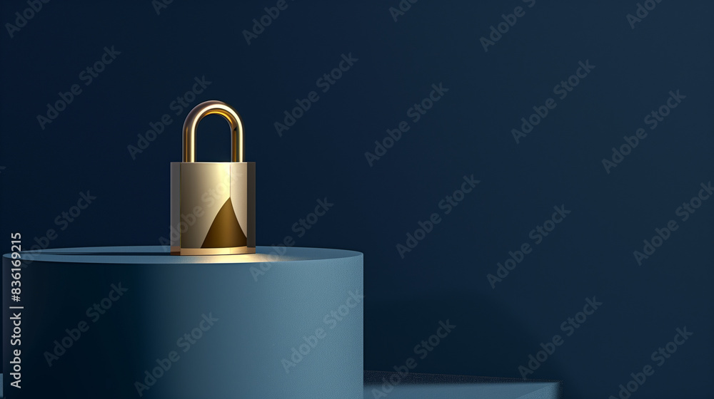 Gold Lock on Dark Background Gold Lock on Dark Background