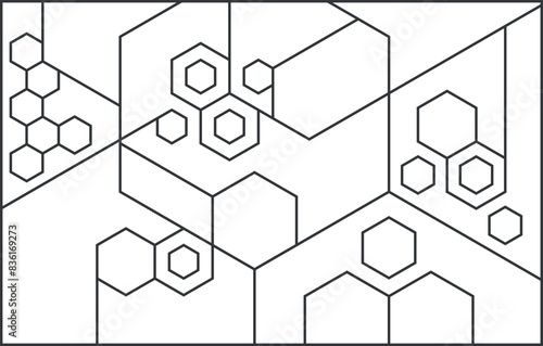 black and white hexagon pattern