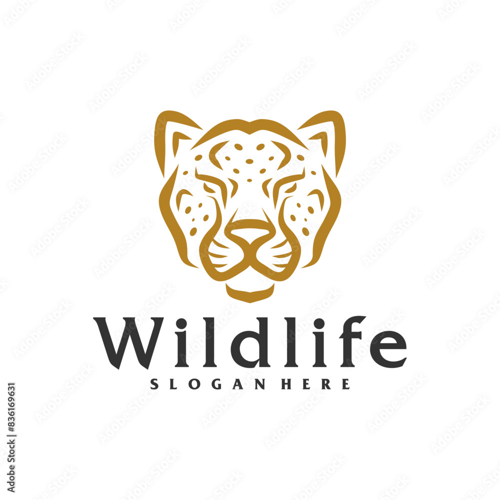 Cheetah logo vector template, Creative Cheetah head logo design concepts