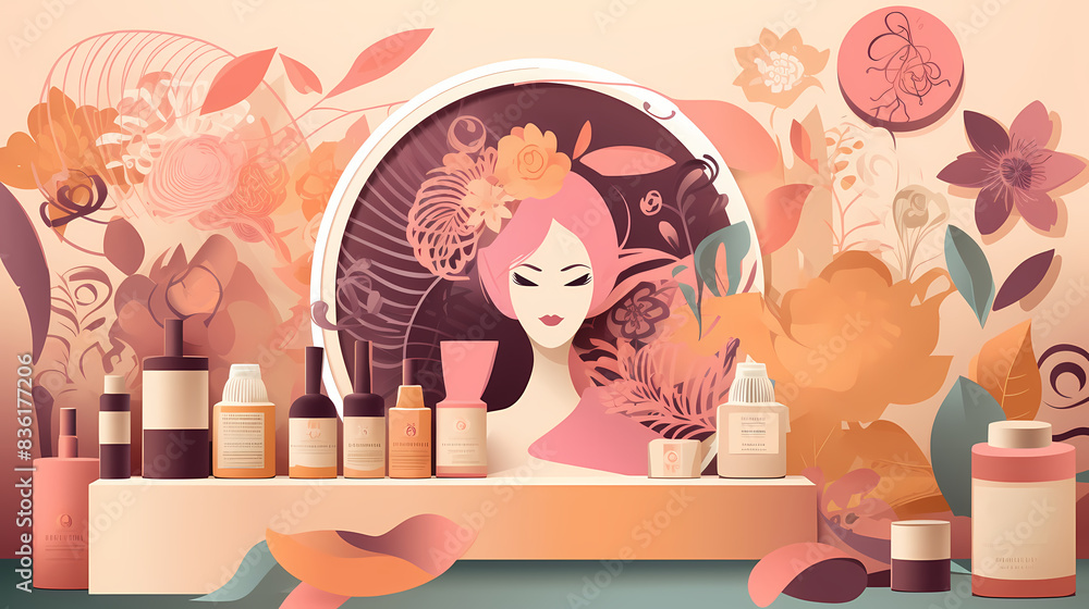 Beauty salon in paper art vector image Beauty salon in paper art vector image
