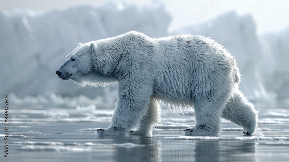 Polar bear going on the pack ice Polar bear going on the pack ice