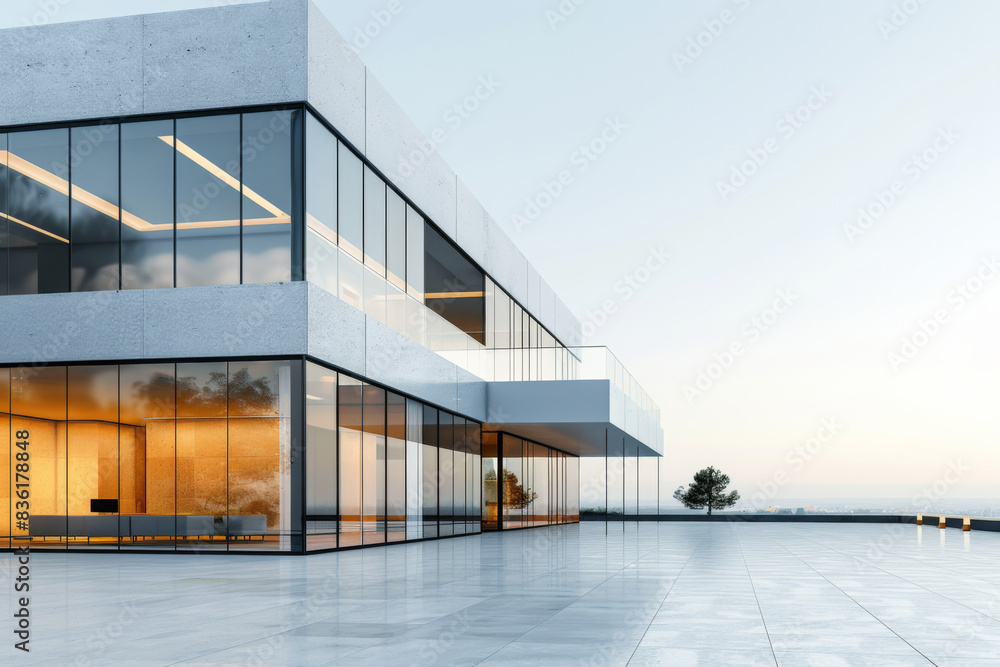 Concrete outdoor square building,Empty architectural background.
Concrete outdoor square building,Empty architectural background.